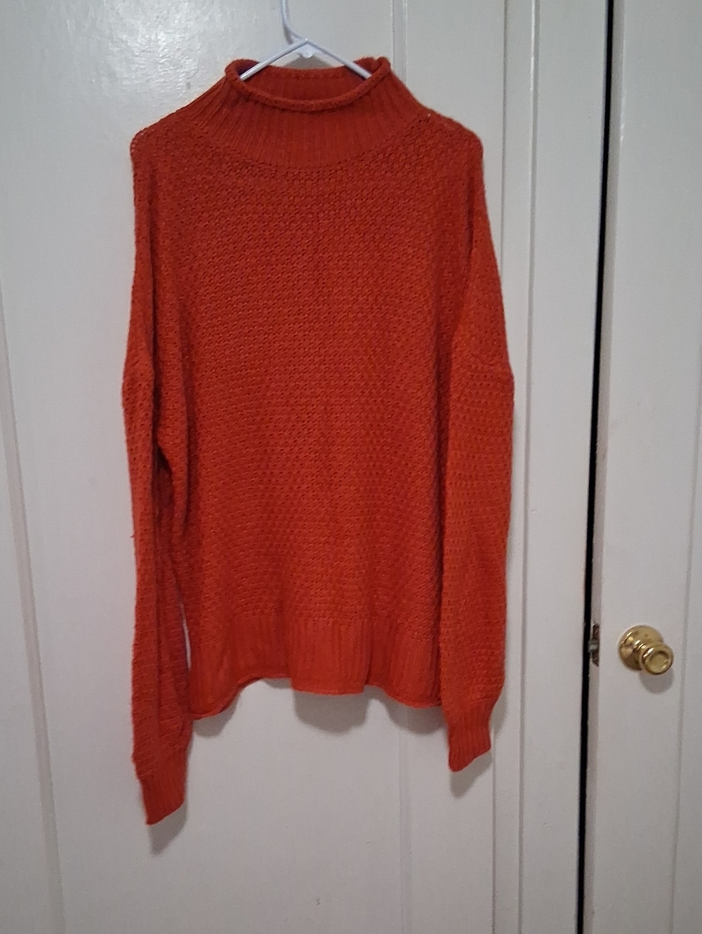 Women's Orange Turtleneck Sweater